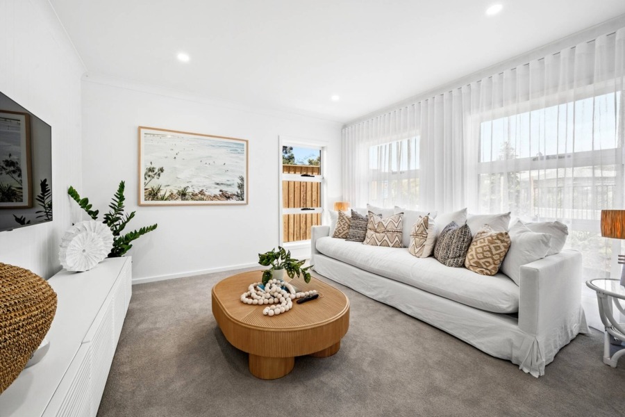coastal style home media room