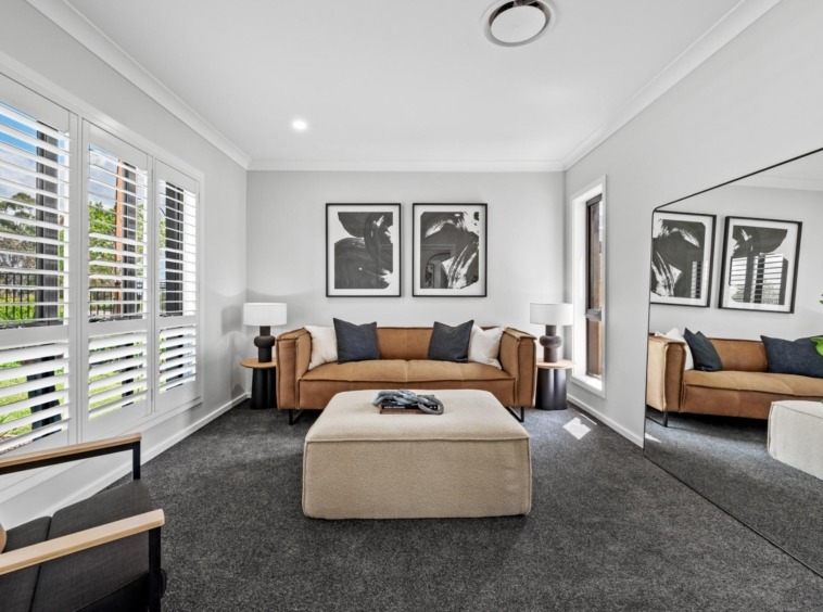 modern two storey home media room