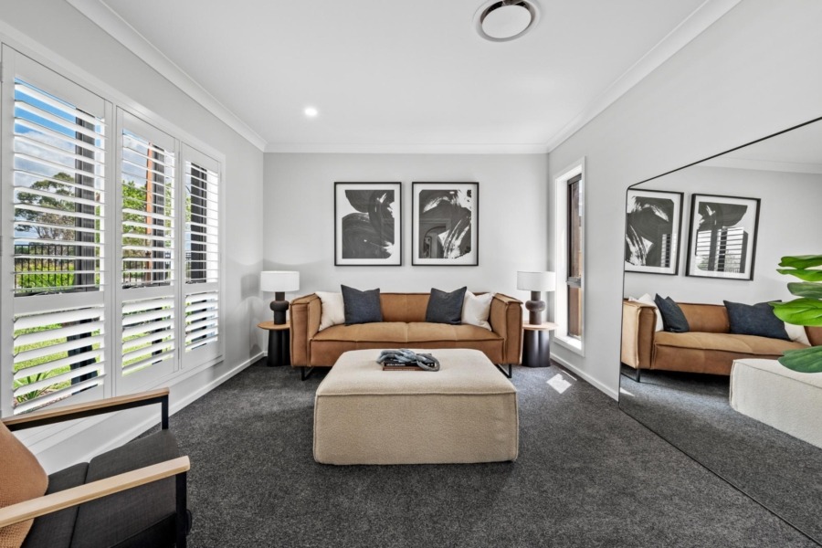 modern two storey home media room
